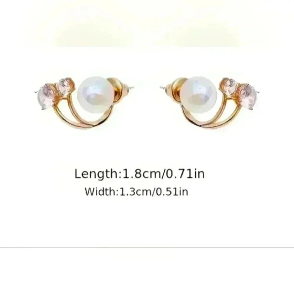 Single studded earrings with zircon stones - Picture 4 of 5